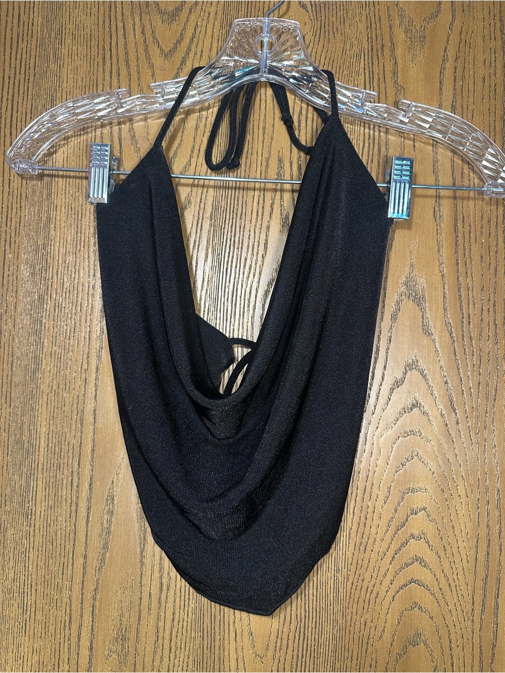 Garage Black Cowl Halter Neck Top